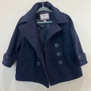 Janie and Jack Navy Wool Blend Pea Coat